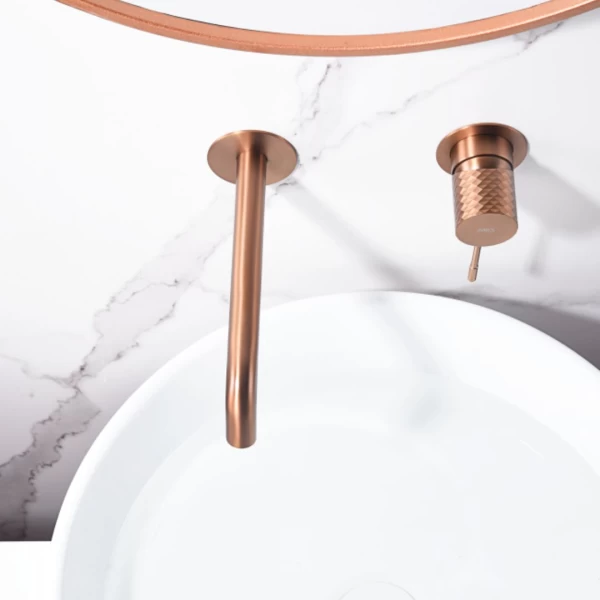 BUILT-IN BASIN FAUCET GENOVA SERIES IN ROSE GOLD BRUSHED